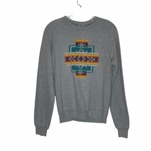 Pendleton Aztec Crewneck Gray Sweatshirt Small